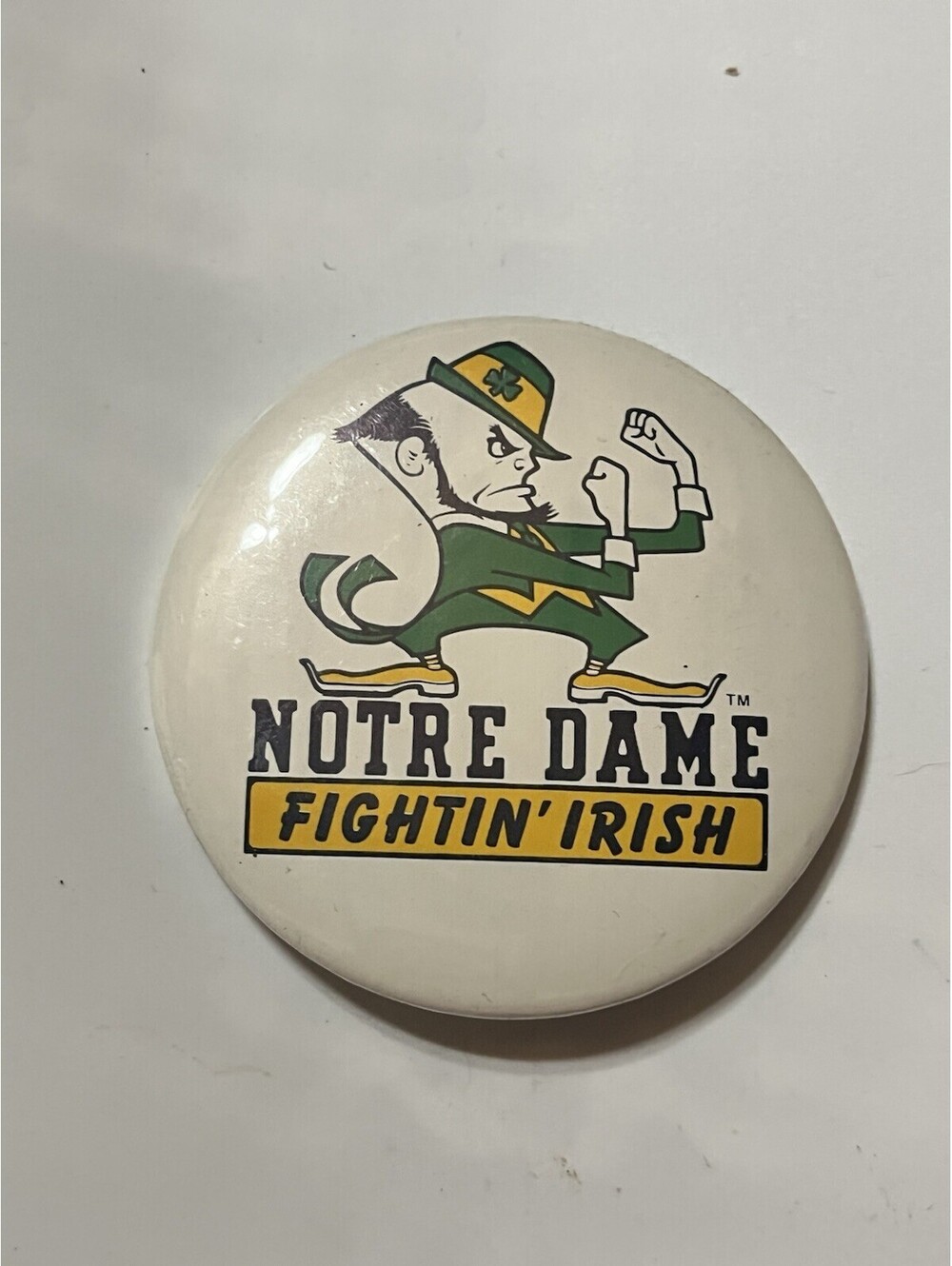 Vintage Notre Dame Fighting Irish Leprechaun Sound Pinback Button Parts Repair
